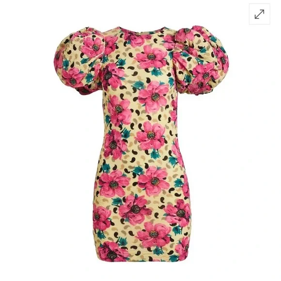 ROTATE Birger Christensen Ruby Floral-Print
Puff-Sleeve Mini Dress 38 - Picture 5 of 7